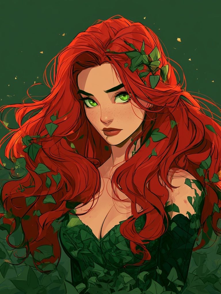 Red-Haired Forest Muse Illustration Poster. poster — illustration art