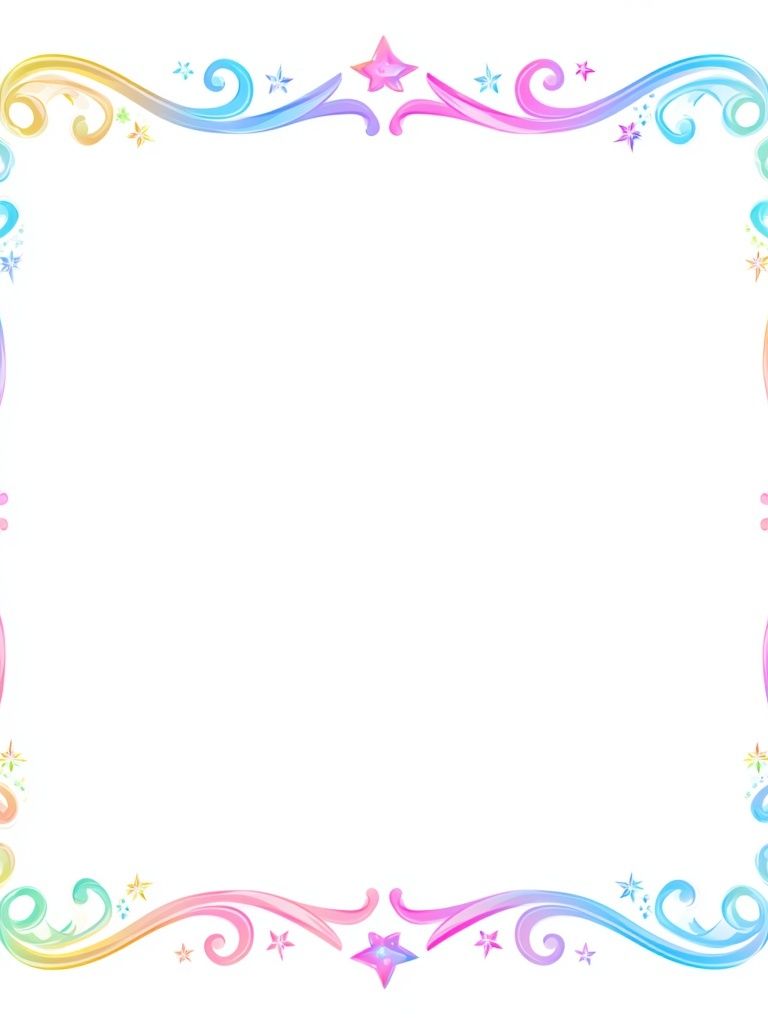 Rainbow Swirl Frame Illustration Poster. poster detail