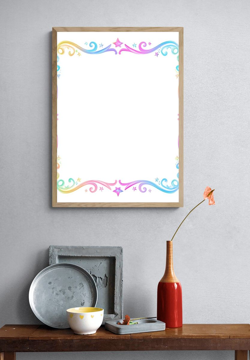 Rainbow Swirl Frame Illustration Poster. — room view 3
