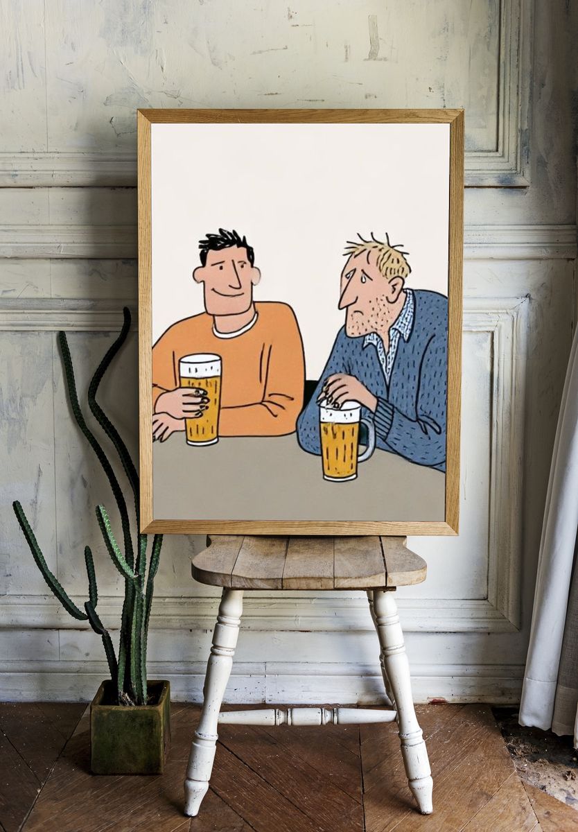 Beer Friends Illustration Poster. room preview