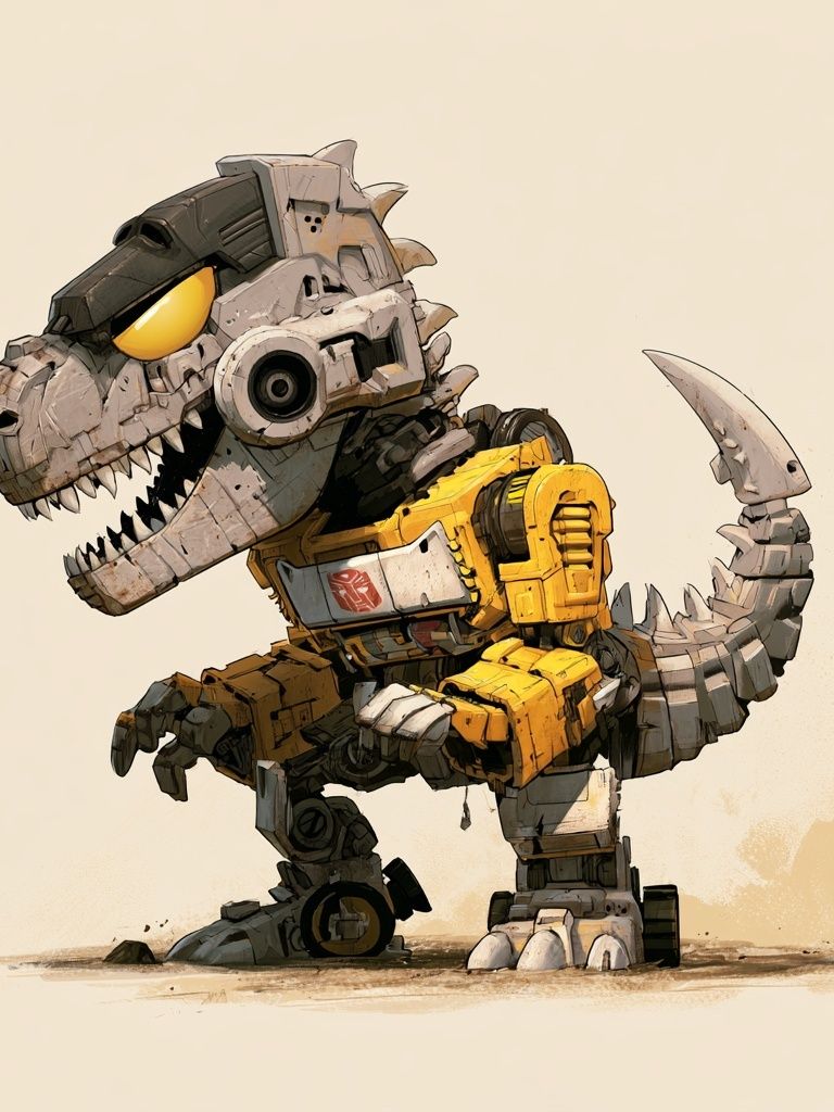 Robot T-Rex Digital Art Poster. poster — illustration art