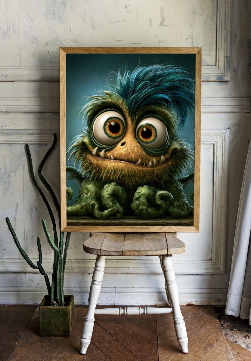 Cute Monster Illustration Poster. room preview