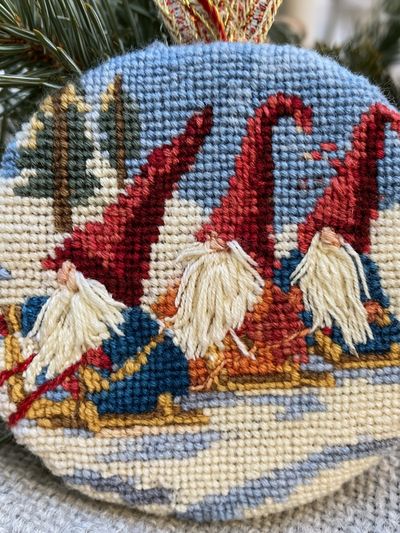 Skiing Gnomes Illustration Print.