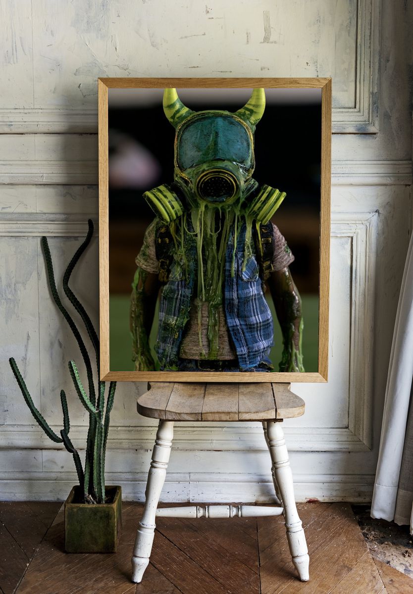 Toxic Horned Figure Illustration Poster. — room view 1