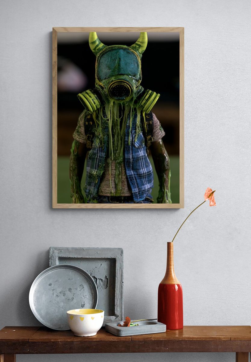 Toxic Horned Figure Illustration Poster. — room view 3