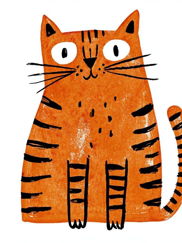 Orange Cat Illustration Poster. poster detail