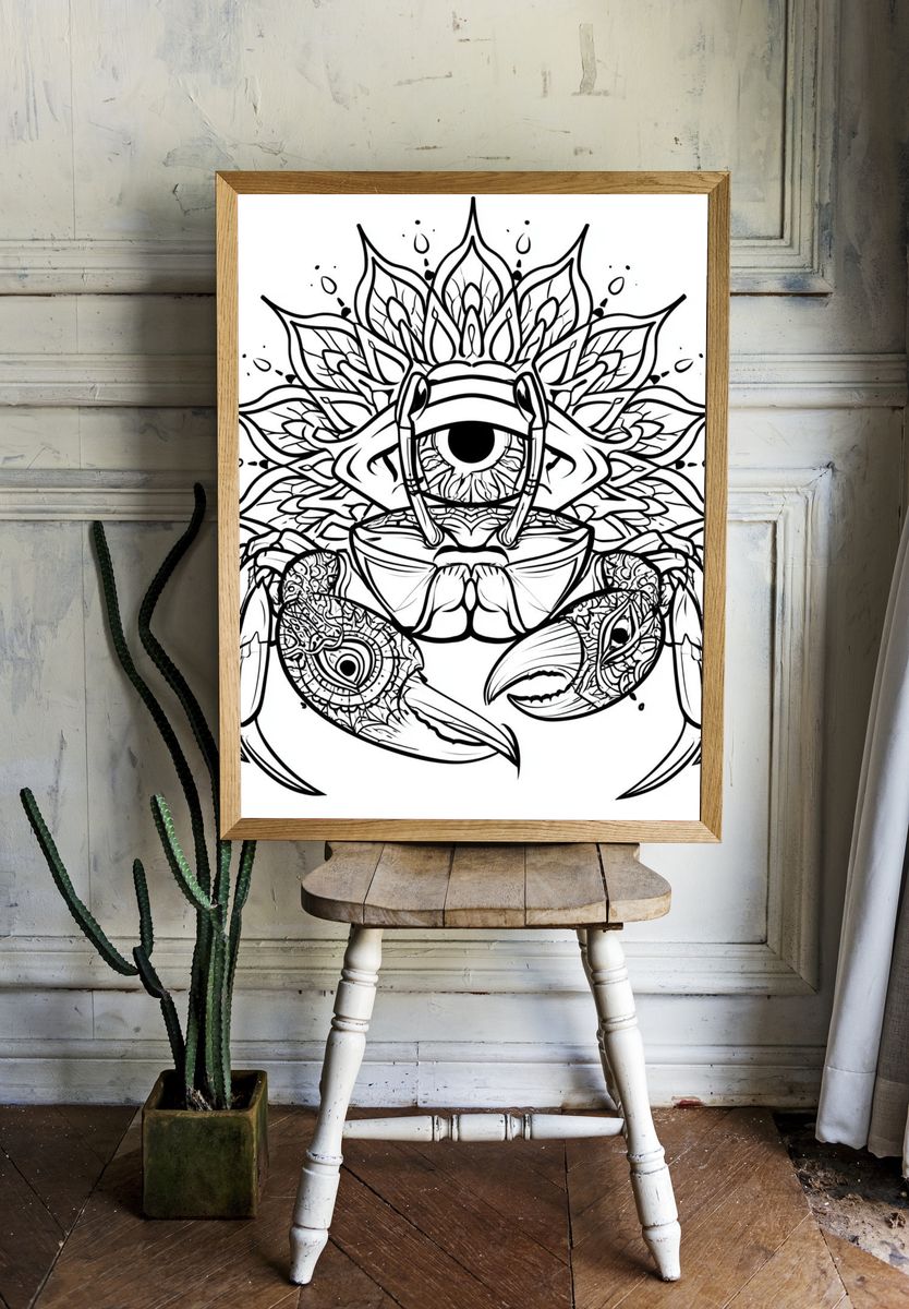Mystic Crab Eye Illustration Poster. — room view 1
