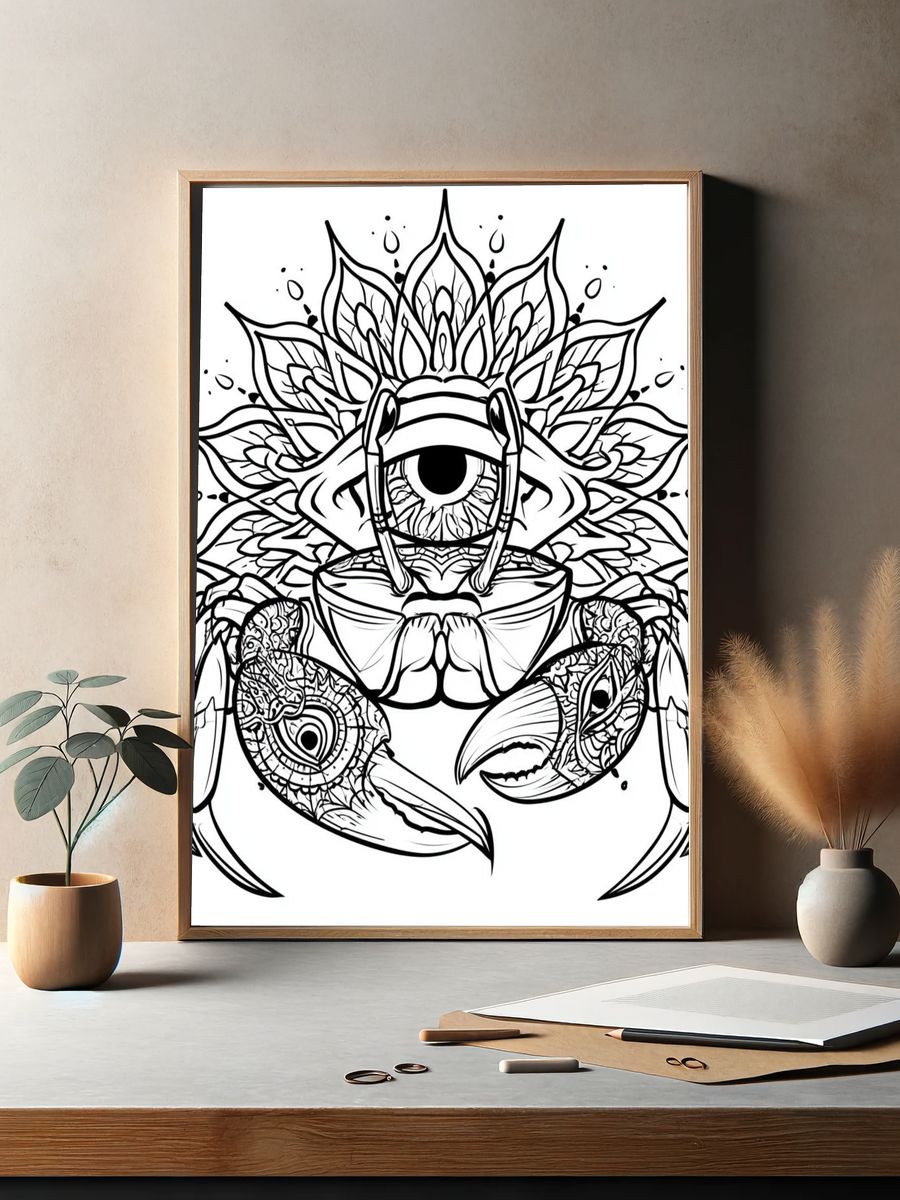 Mystic Crab Eye Illustration Poster. — room view 2