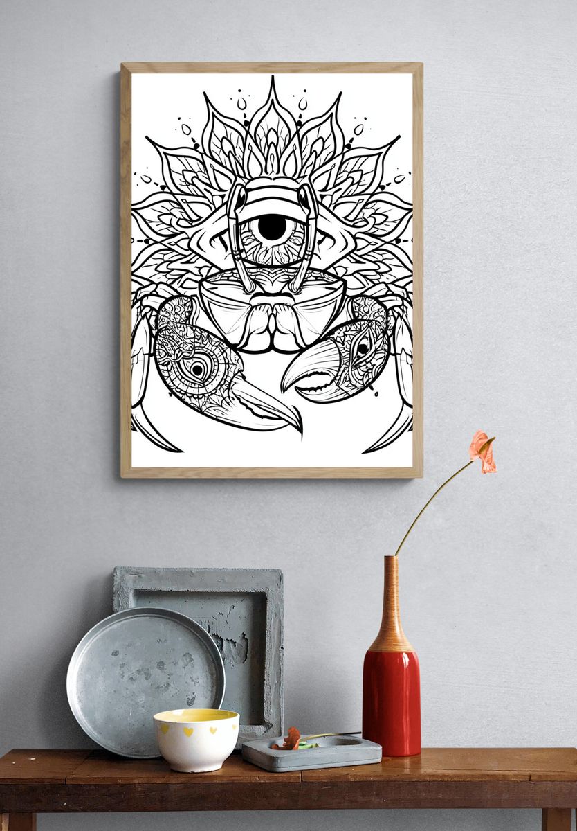Mystic Crab Eye Illustration Poster. — room view 3