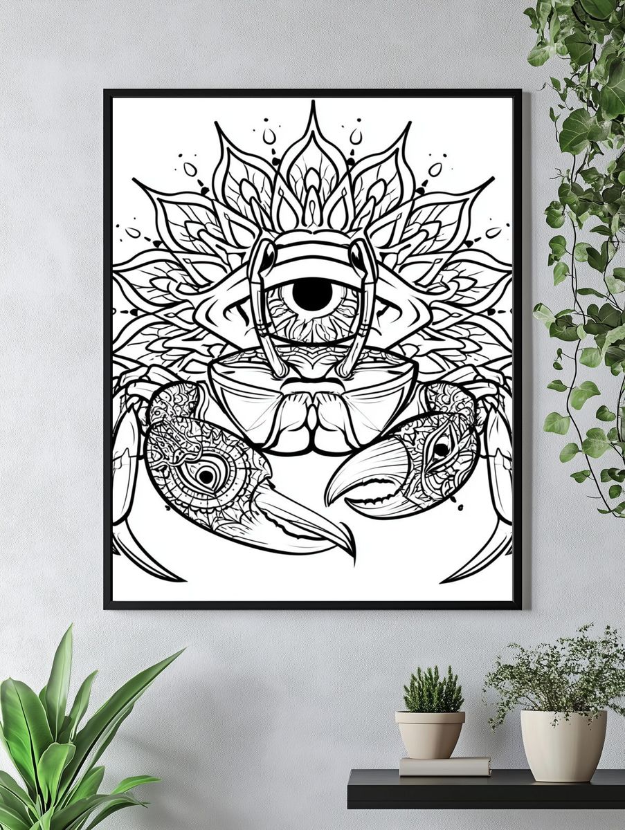 Mystic Crab Eye Illustration Poster. — room view 4