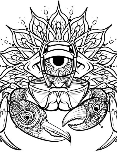Mystic Crab Eye Illustration Poster. poster