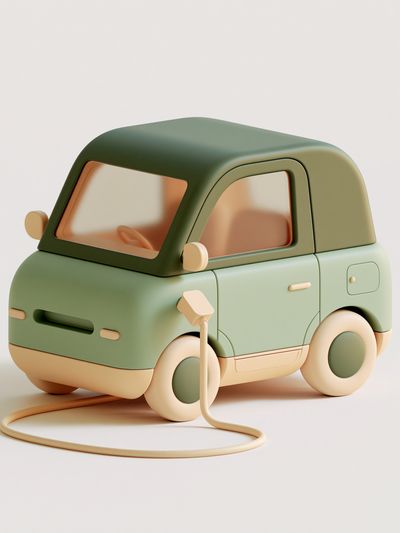 Mini Electric Car Illustration Poster. poster