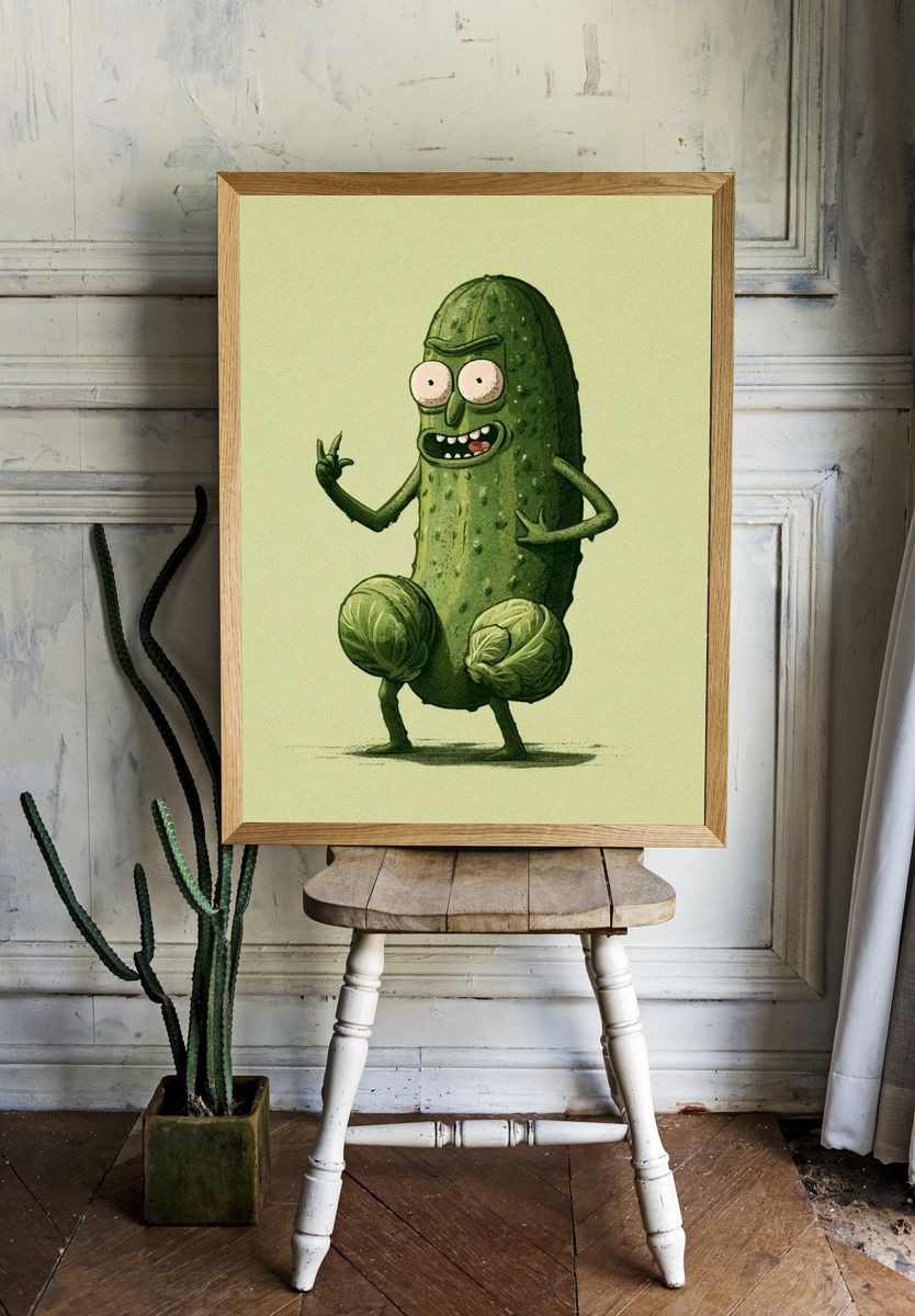 Pickle Character Illustration Poster. room preview