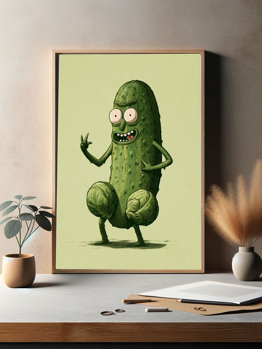Pickle Character Illustration Poster. — room view 2
