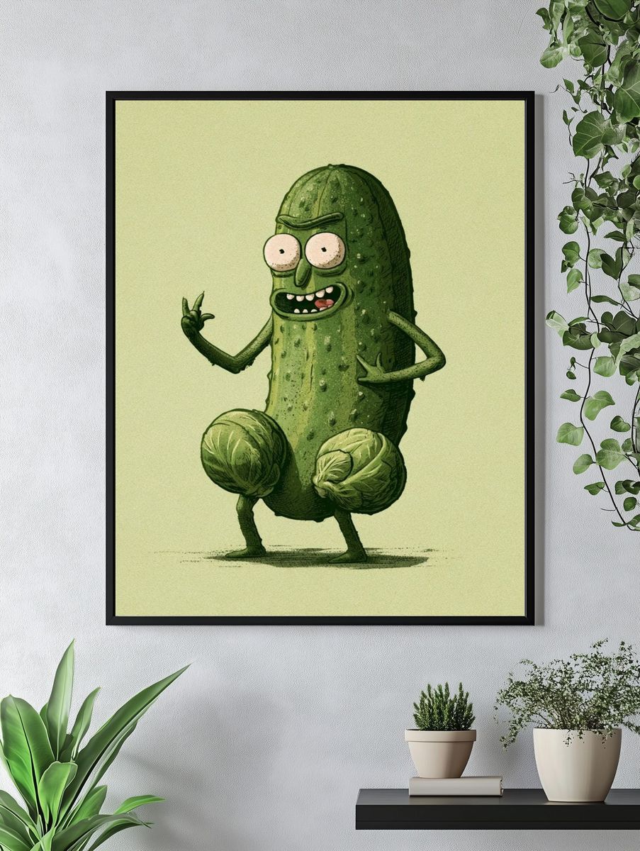 Pickle Character Illustration Poster. — room view 4