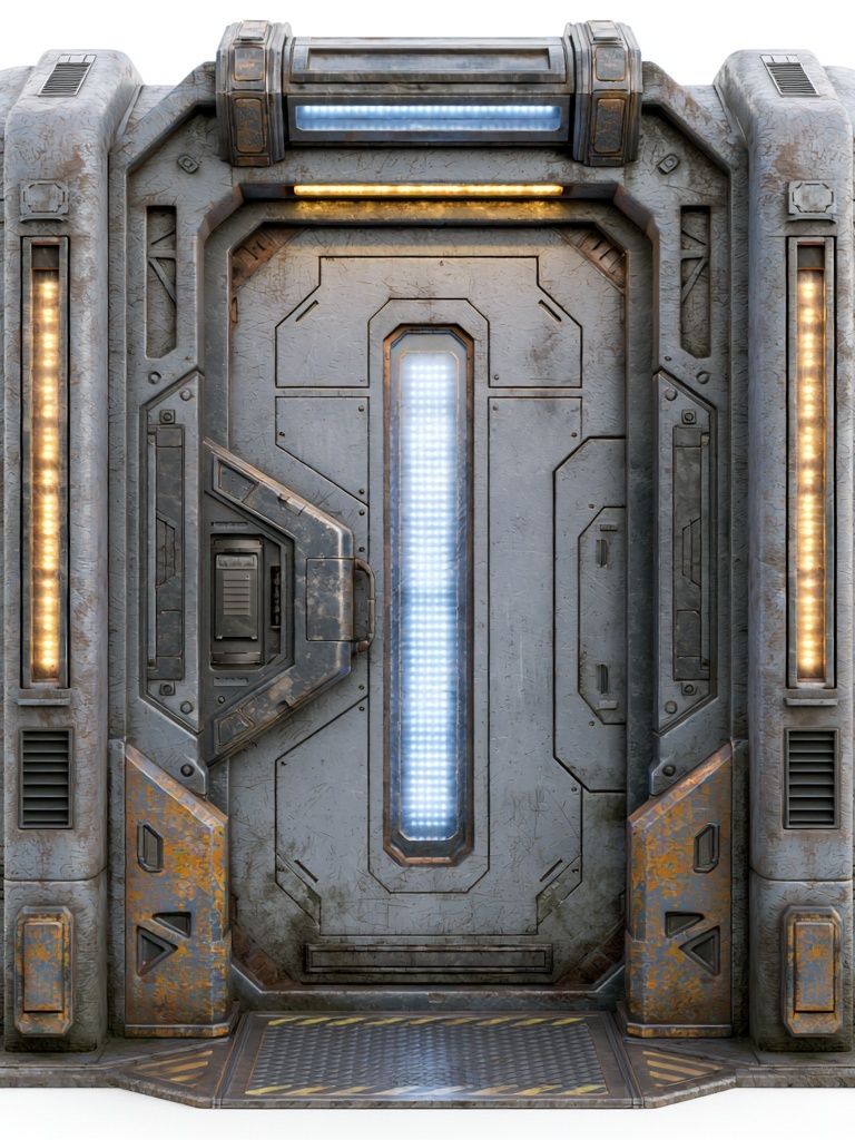 Sci-Fi Space Door Illustration Poster. poster detail