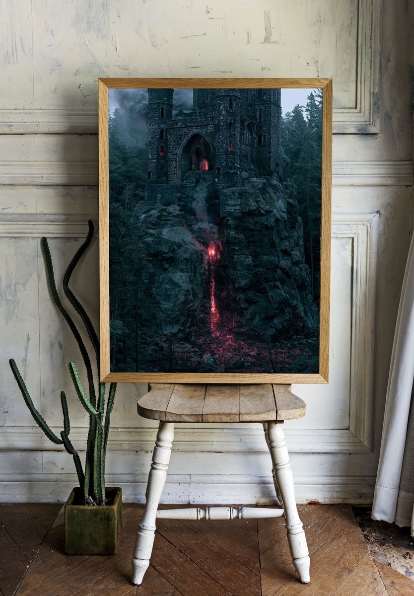 Haunted Castle in the Forest Print. — room view 1
