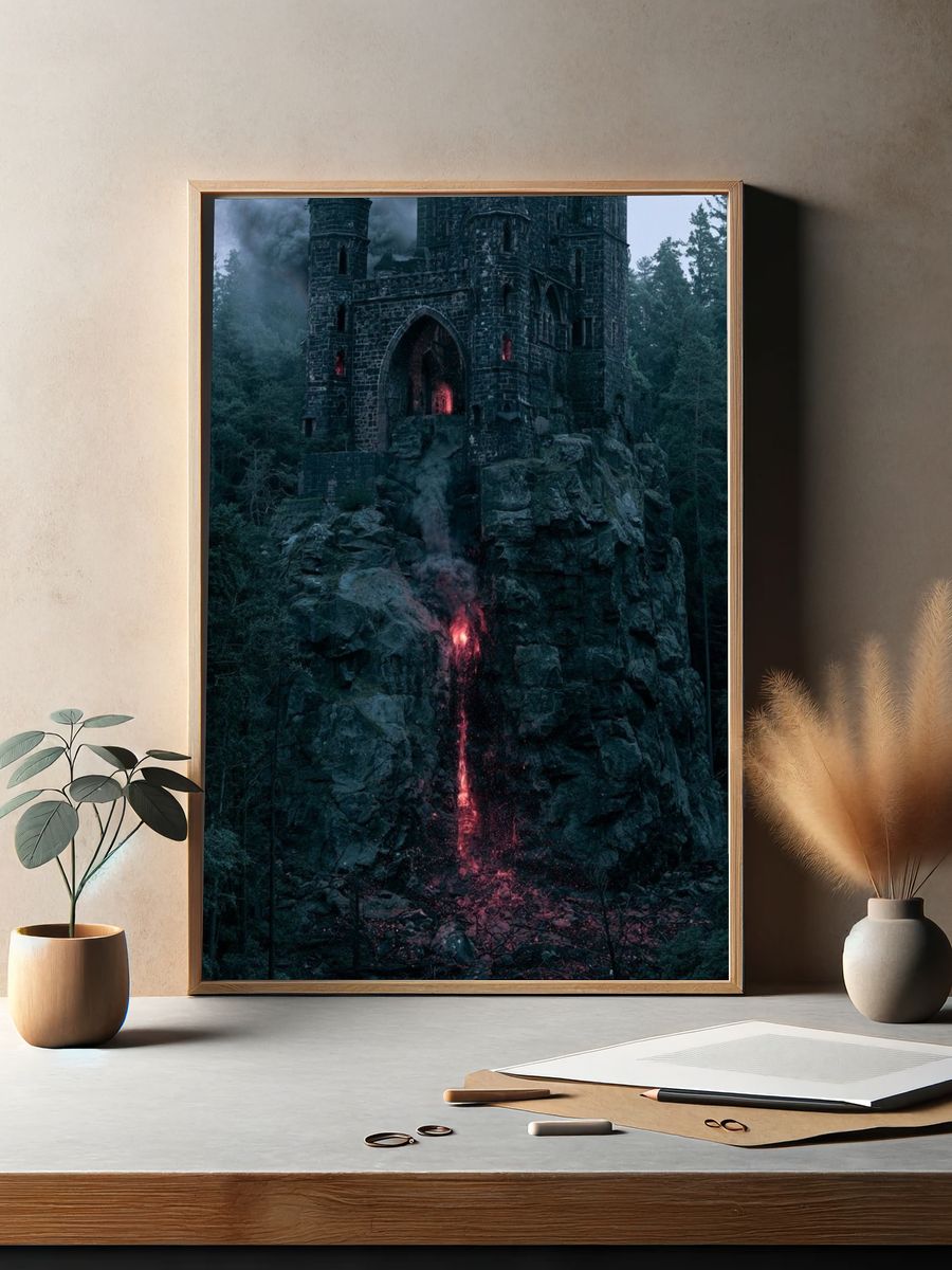 Haunted Castle in the Forest Print. — room view 2