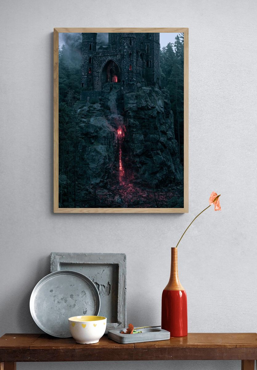 Haunted Castle in the Forest Print. — room view 3