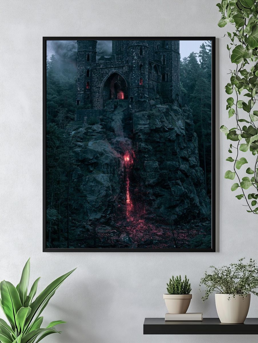 Haunted Castle in the Forest Print. — room view 4