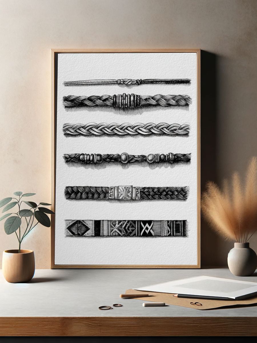 Braided Bracelet Studies Print. — room view 2