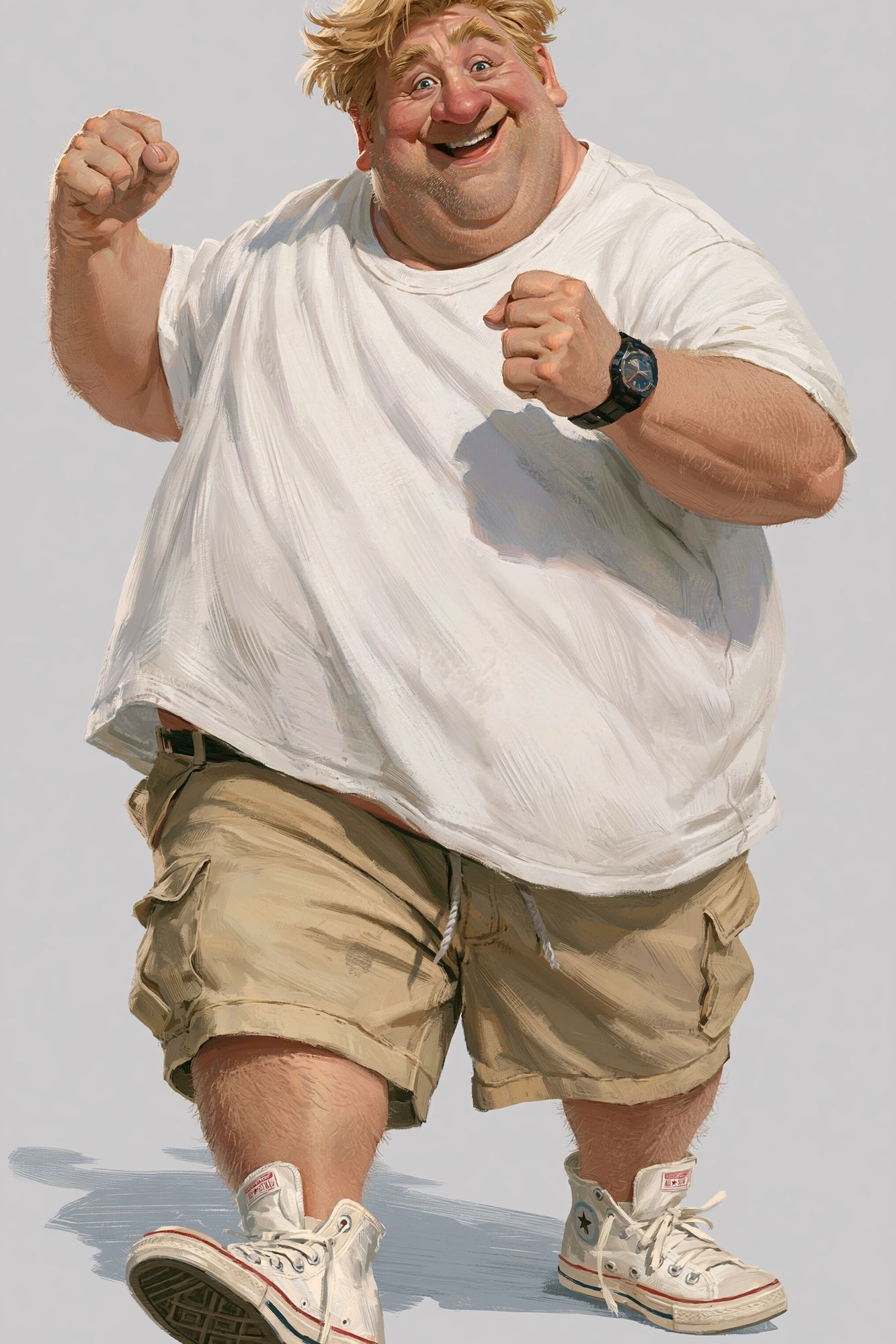 Cheerful Man Portrait Illustration Poster. poster detail