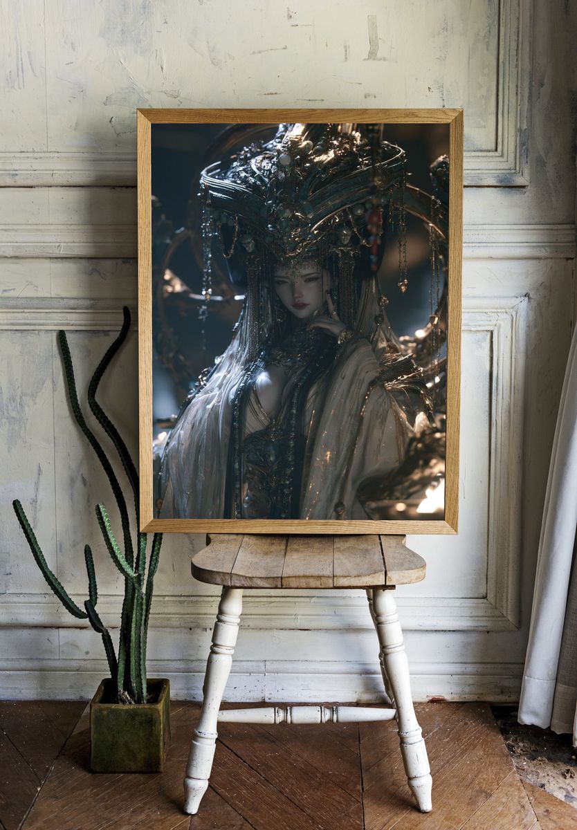 Ornate Celestial Empress Print. — room view 1