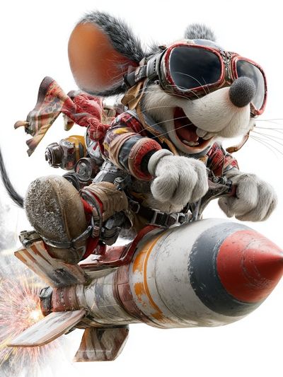 Rocket Mouse Digital Art Poster. poster