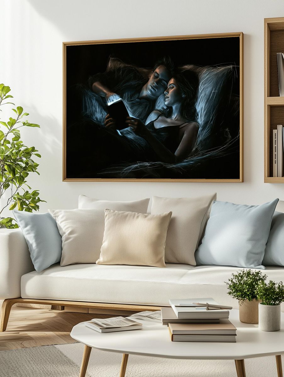Snowy Viking Village — Illustration Print. — room view 2