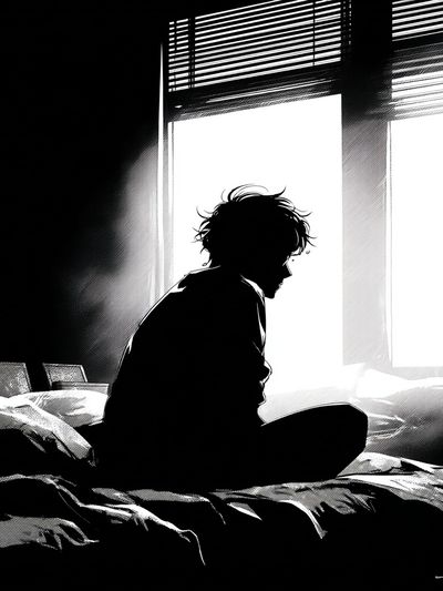 Silhouette in Morning Light — Illustration Print. poster