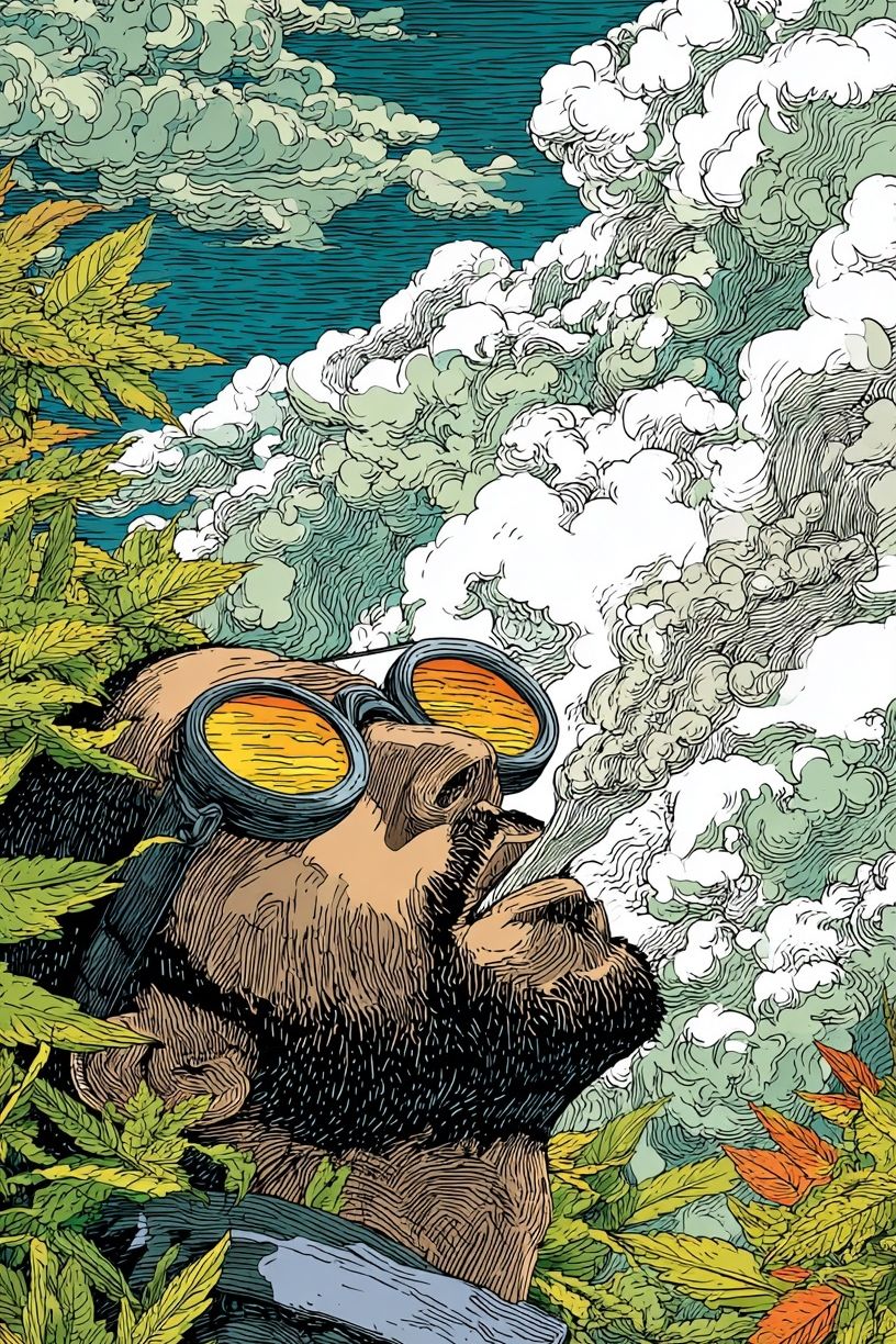 Man in Goggles — Illustration Print. poster — illustration art
