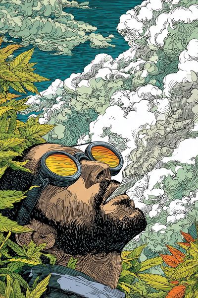 Man in Goggles — Illustration Print. poster print