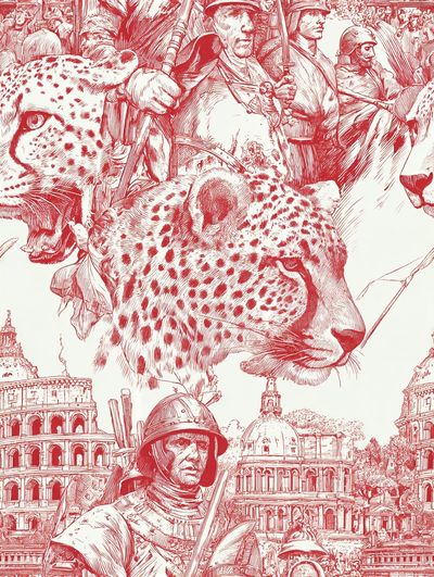 Leopard and Gladiators — Illustration Print. poster