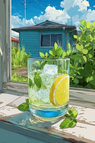 Refreshing Lemonade — Illustration Print. poster