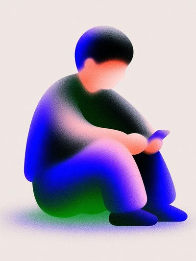Contemplative Figure — Illustration Print. poster