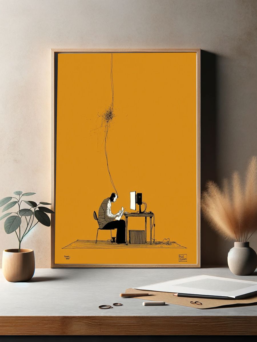 Focused Mind — Illustration Print. — room view 2