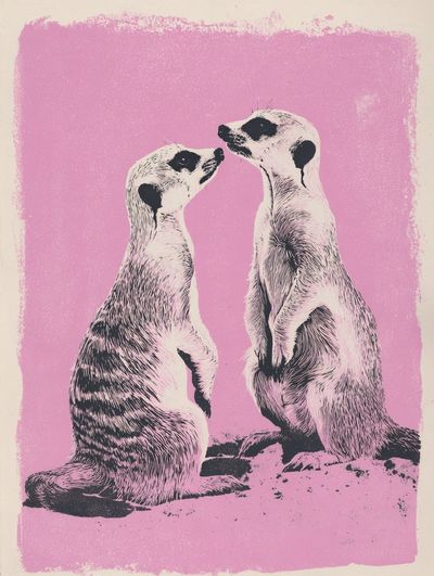 Meerkats Love — Illustration Print. poster