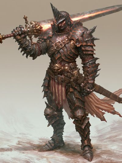 Armored Dark Fantasy Warrior Print. poster