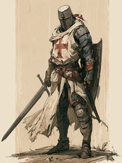 Medieval Knight Illustration Poster. poster