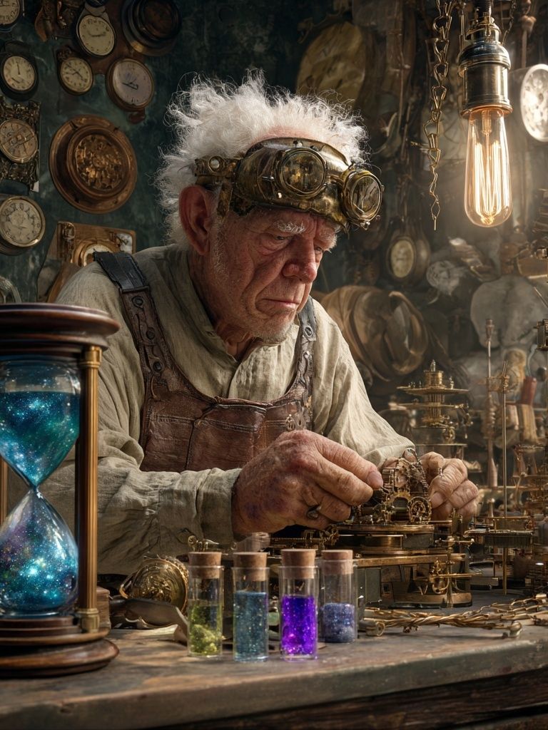 Steampunk Clockmaker Illustration Poster. poster — illustration art