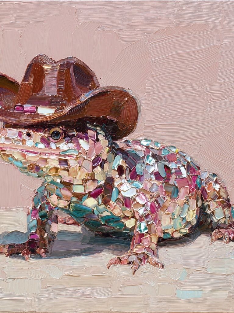 Cowboy Frog Contemporary Print. poster — illustration art