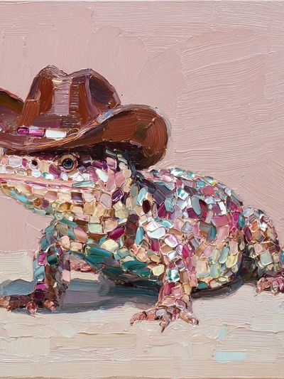 Cowboy Frog Contemporary Print. poster print