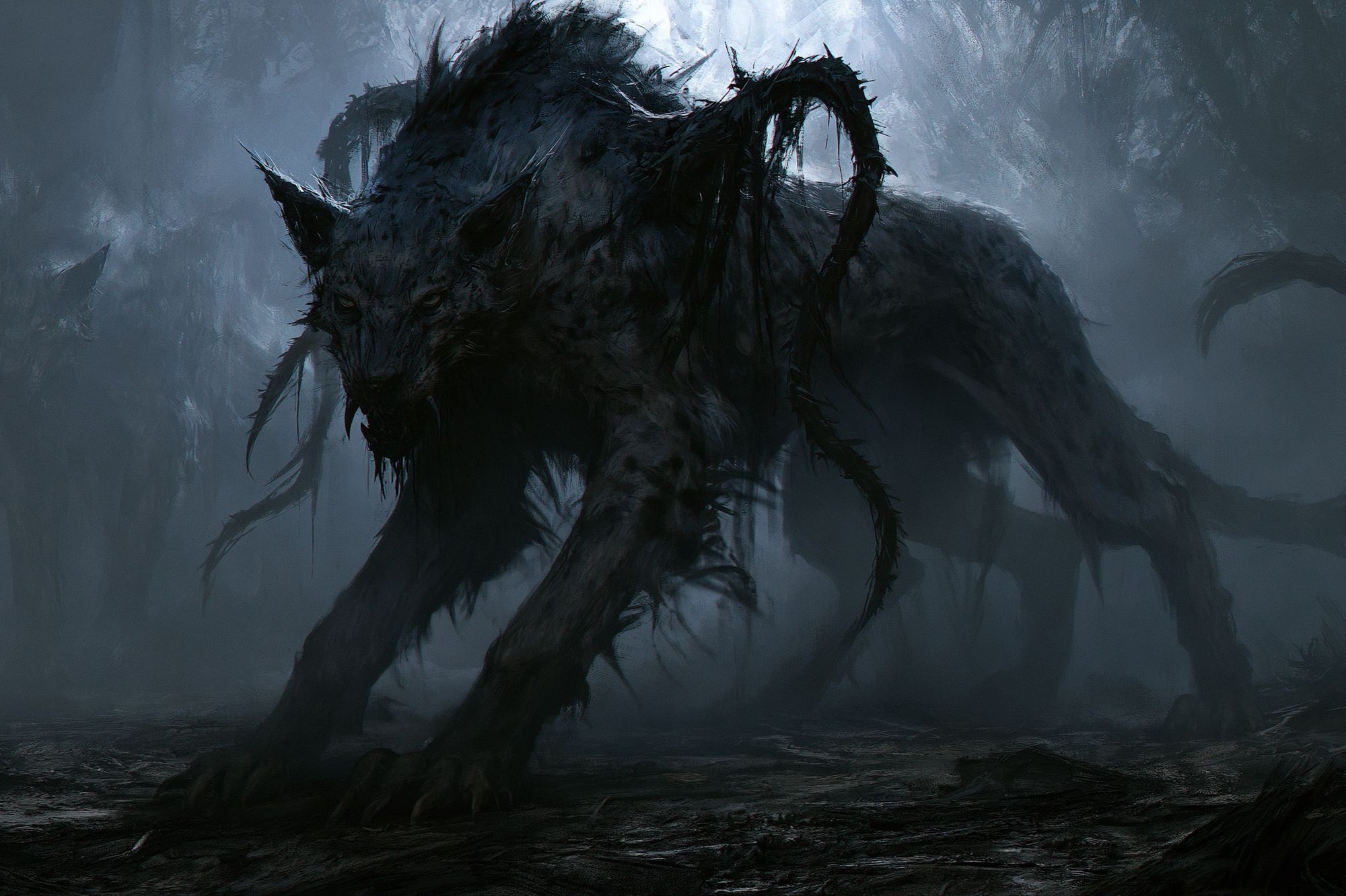 Shadow Wolf Creature Illustration Poster. poster — illustration art