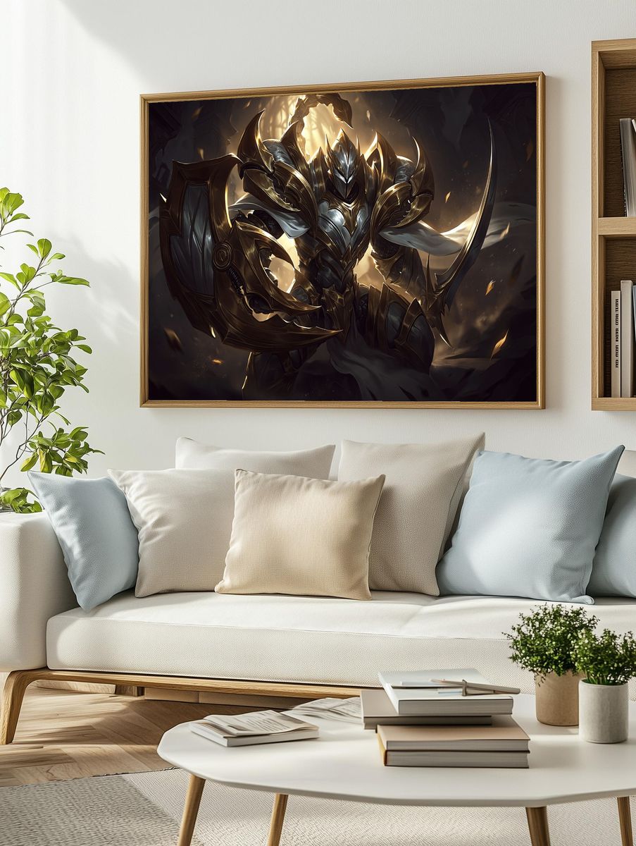 Armored Dark Knight Illustration Poster. — room view 2