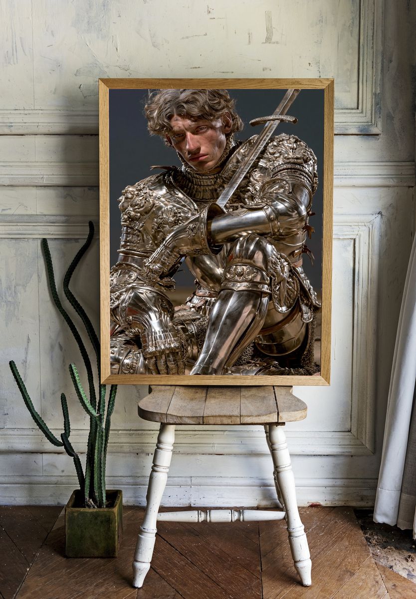 Armored Knight Portrait Print. — room view 1