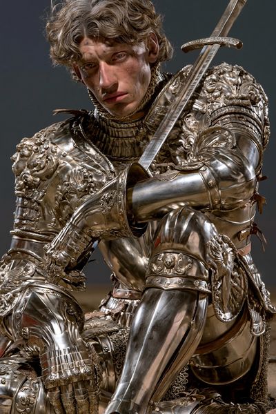 Armored Knight Portrait Print. poster