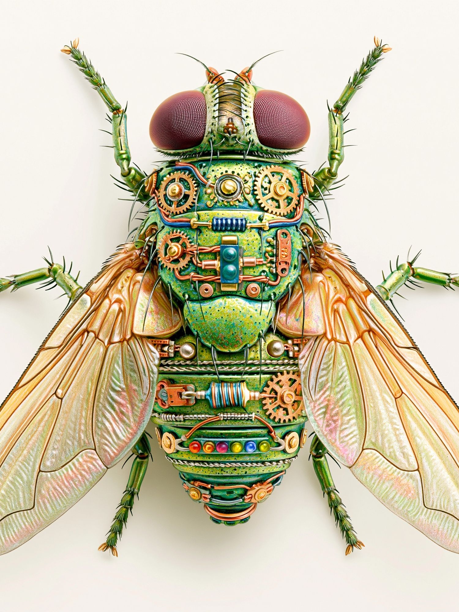 Steampunk Fly Illustration Poster. poster — illustration art