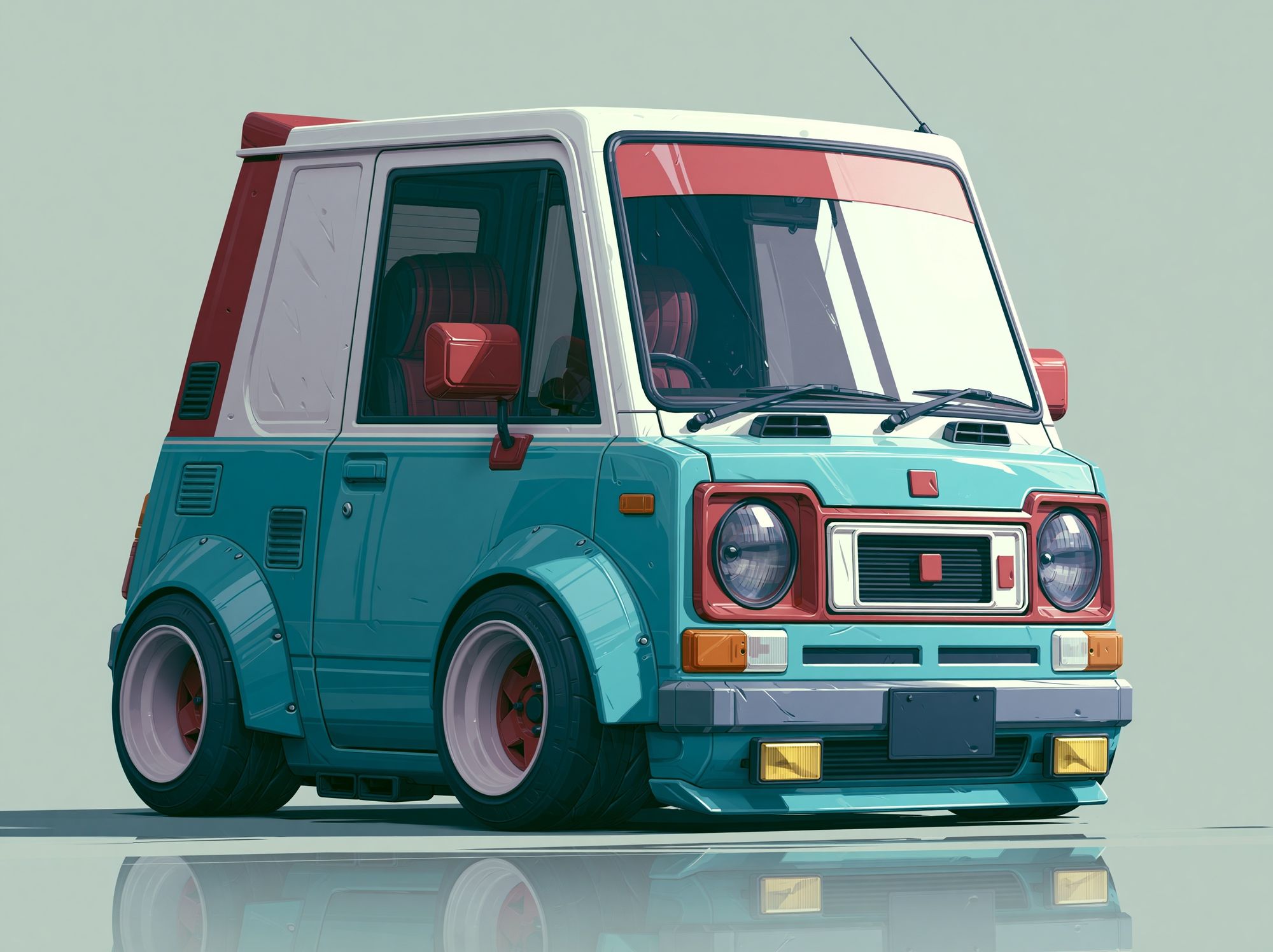 Retro Van Illustration Poster. poster detail