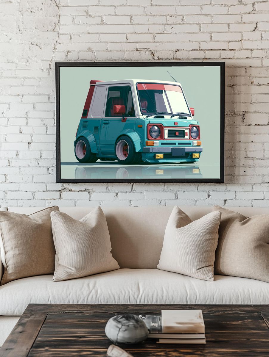 Retro Van Illustration Poster. room preview