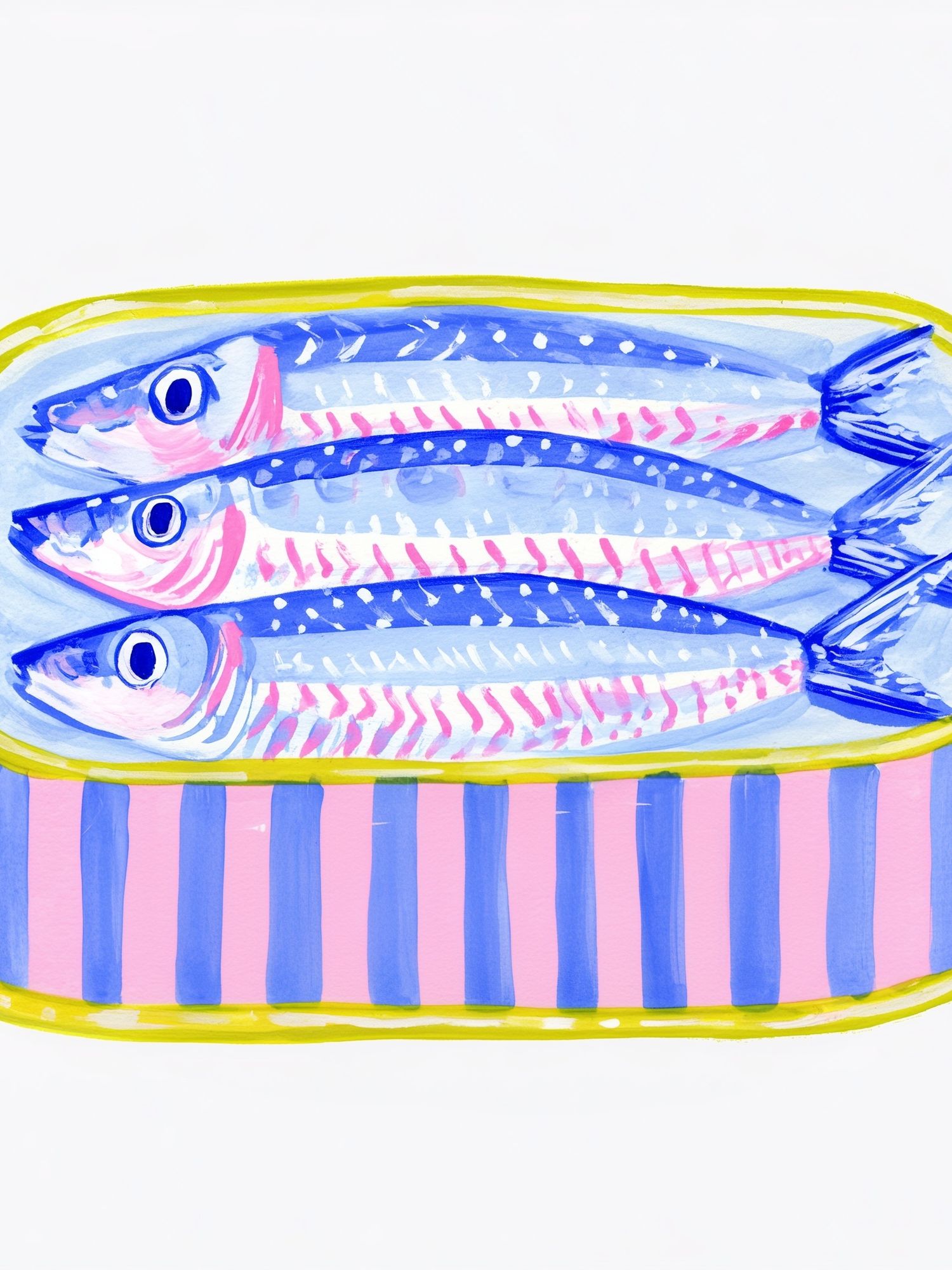 Tinned Fish Watercolor Poster. poster detail